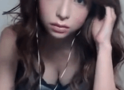 Hot Japanese chick, don't think she realizes that the cam is on!