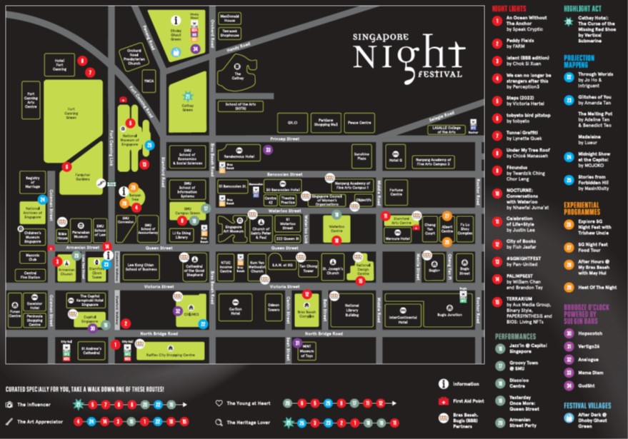 2022 シンガポールナイトフェスティバル おすすめルート地図